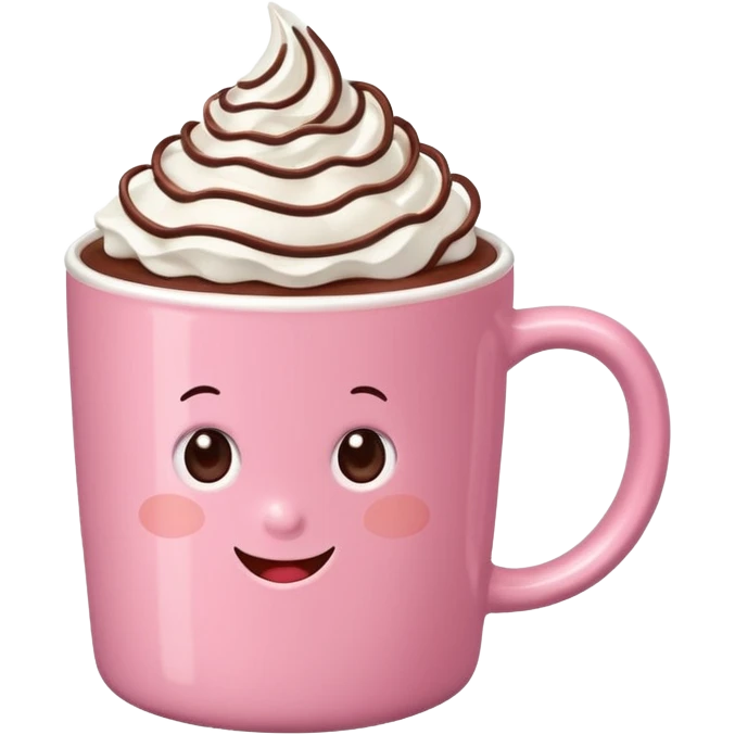 aesthetic hot chocolate with pink mug emoji