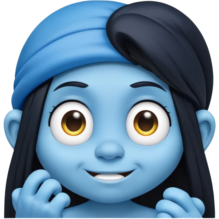 smurf with long black hair emoji