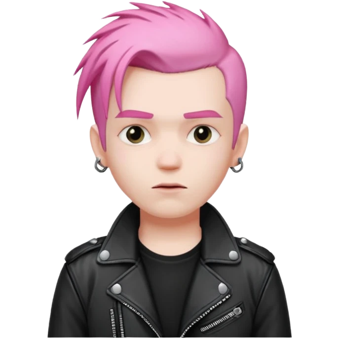 Punk man, pink hair emoji