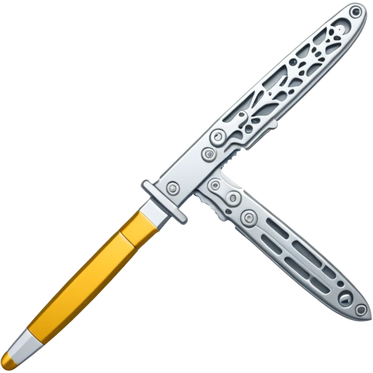 Silver colour butterfly knife not golden emoji