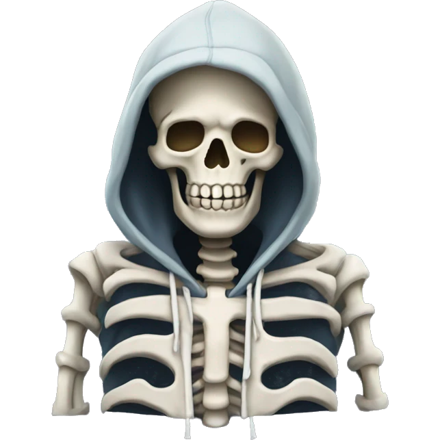 Skeleton with a hoodie  emoji