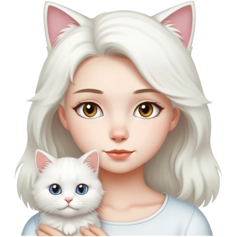 Girl with a cat emoji