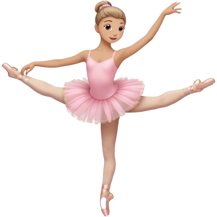 vorrei una ballerina sulle punte in pass e e possibilmente le emoji trasparente oppure anche colorata con il tutù rosa e lo chignon eccetera emoji