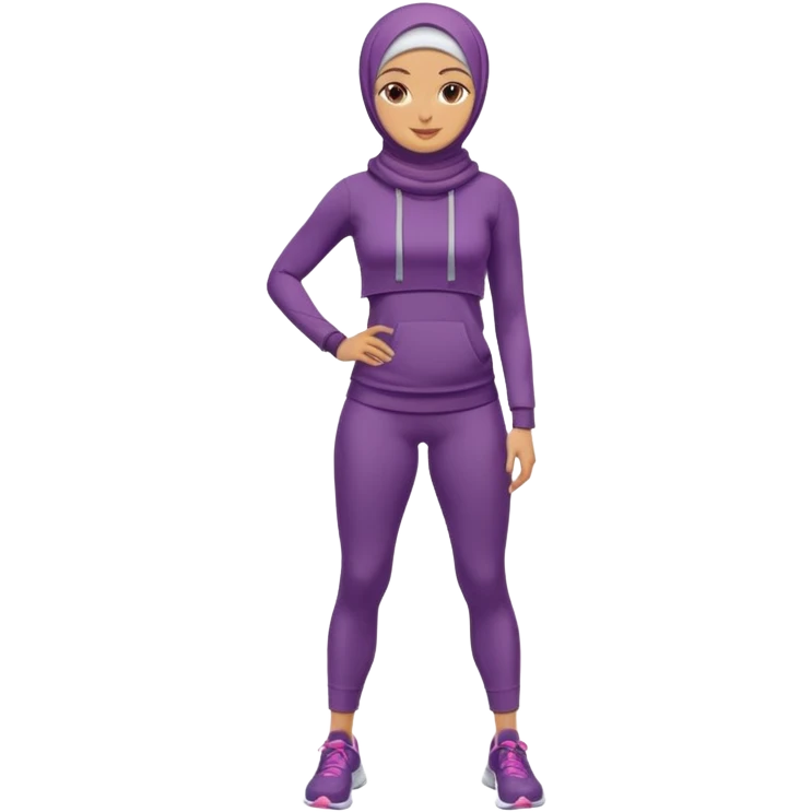 High resolution full body of a girl wearing a hijab and is a fitness trainer emoji