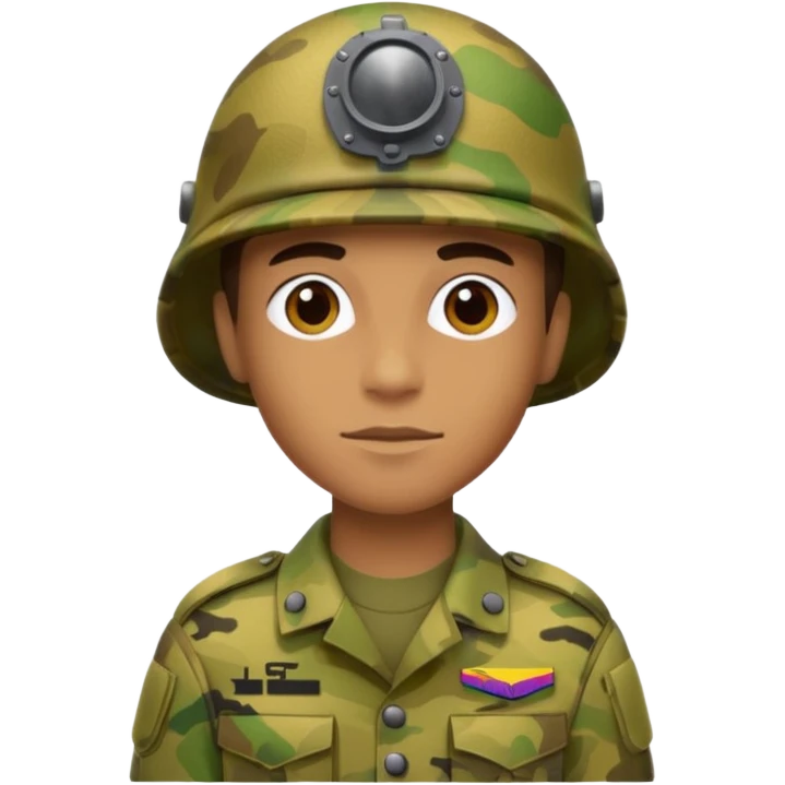 Quiero un soldado con el camuflado camaleón colombia  emoji
