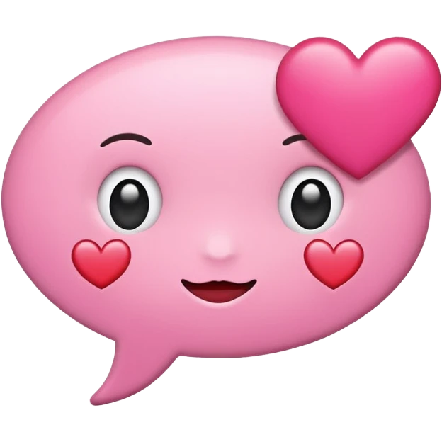 Speech bubble with heart on eyes emoji