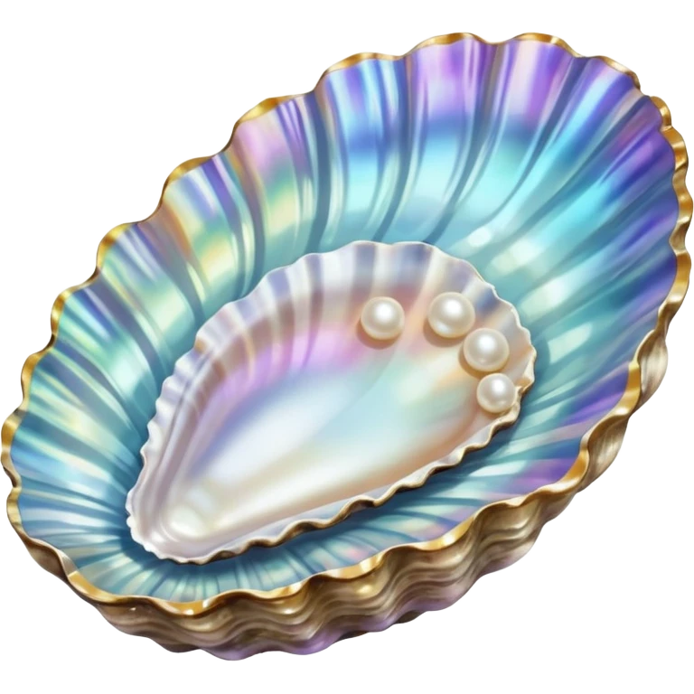 Iridescent oyster Shell with pearl emoji