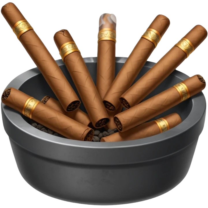 A bunch of small half smoked cigars in an ashtray  emoji