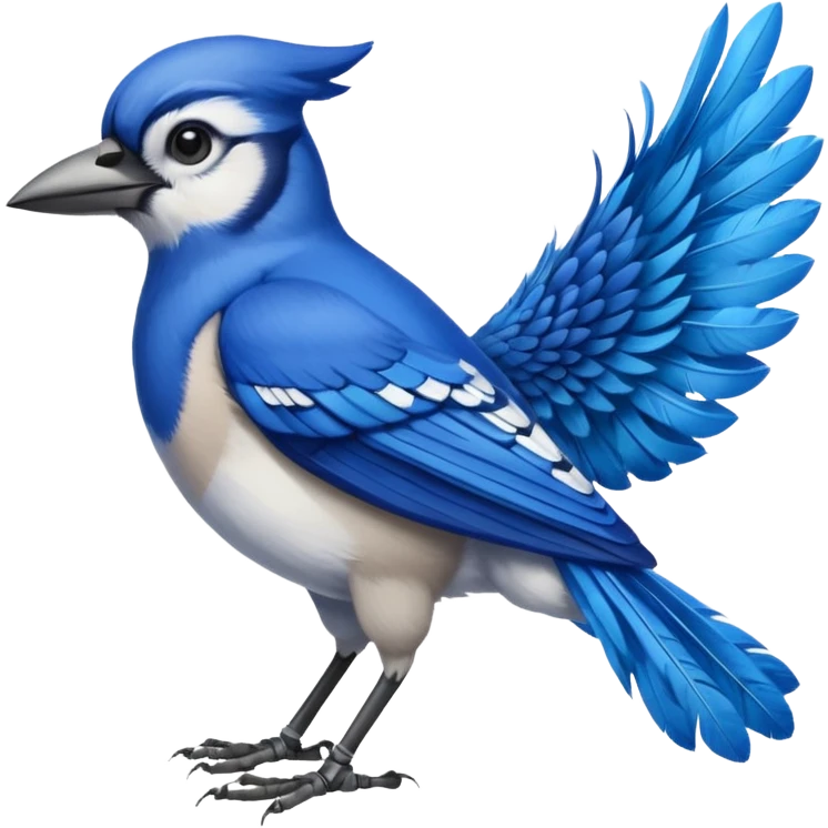 A bluejay bombadier, bandolier of grenades, side profile, feet included  emoji