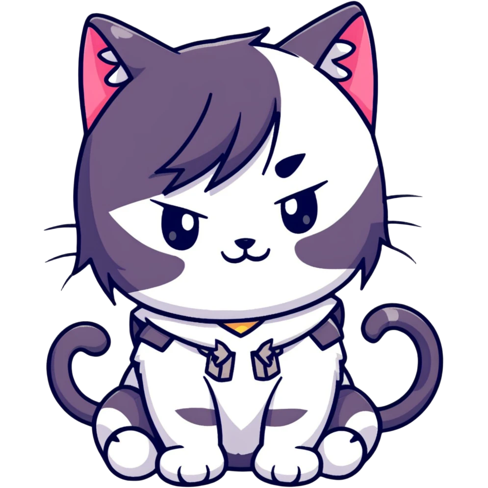 Chibi anime character with cat ears emoji