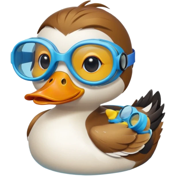 duck with swimming goggles emoji