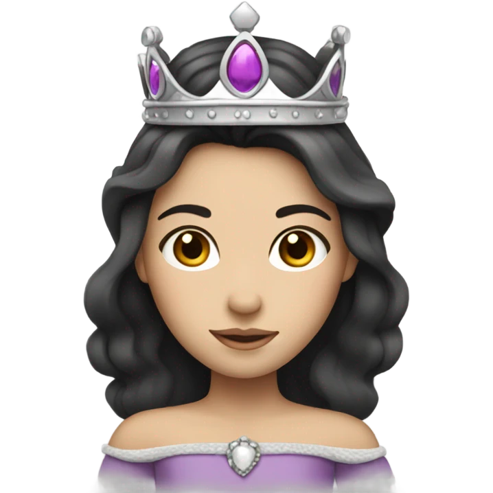 Princess- Fair skin- Long dark hair- crown emoji