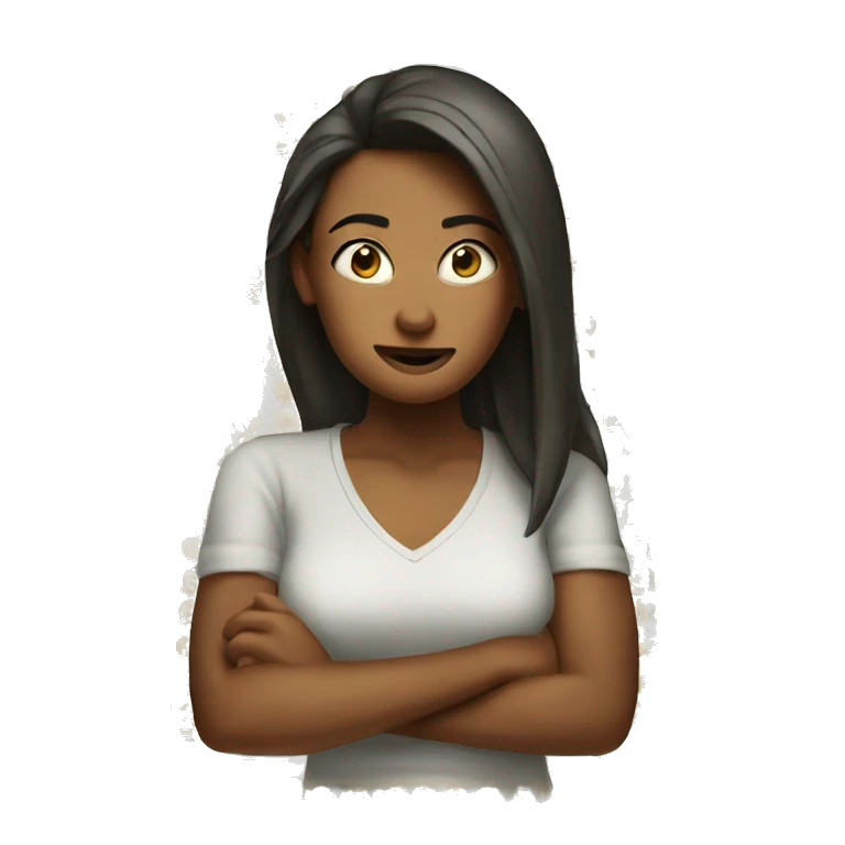 Woman saying “WTF?” emoji
