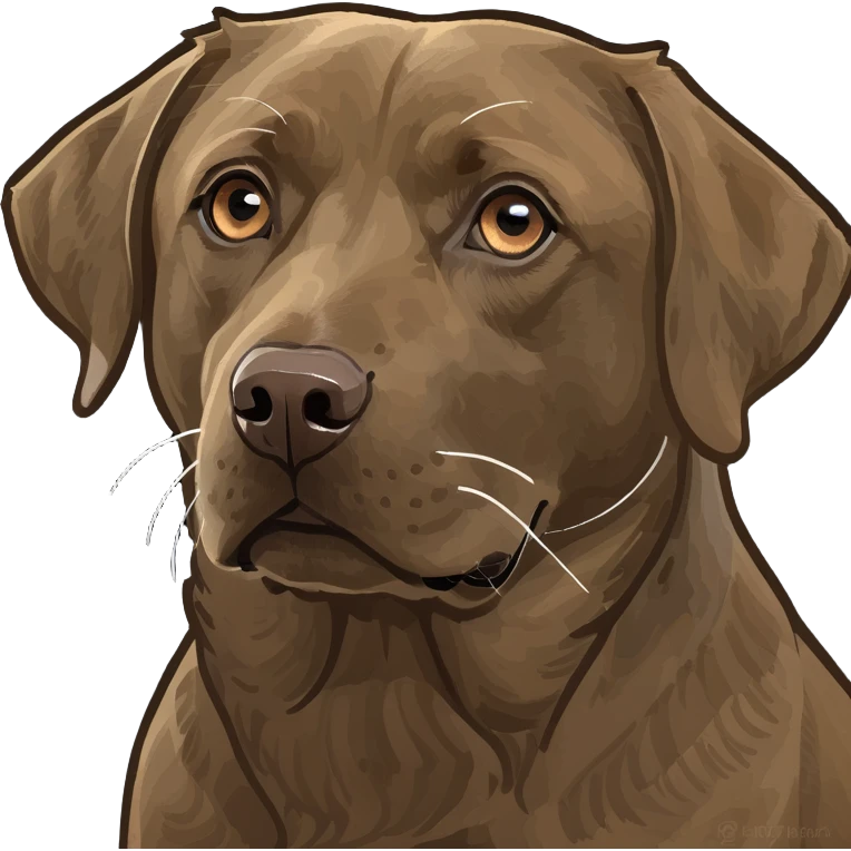 Brown labrador with light eyes emoji