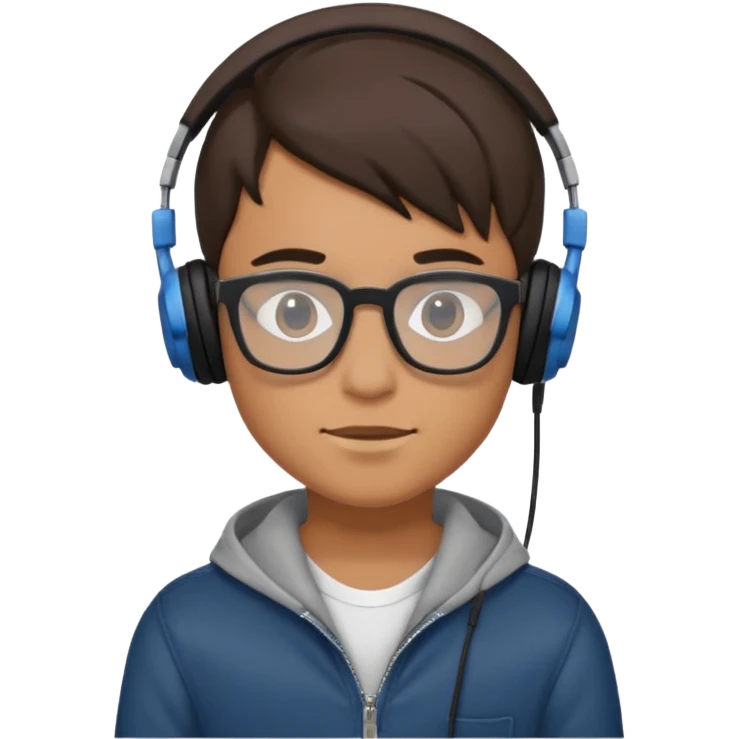 GenZ boy with headphones on and look like editor make him cool asf!  He must look like attitude and egoistic emoji