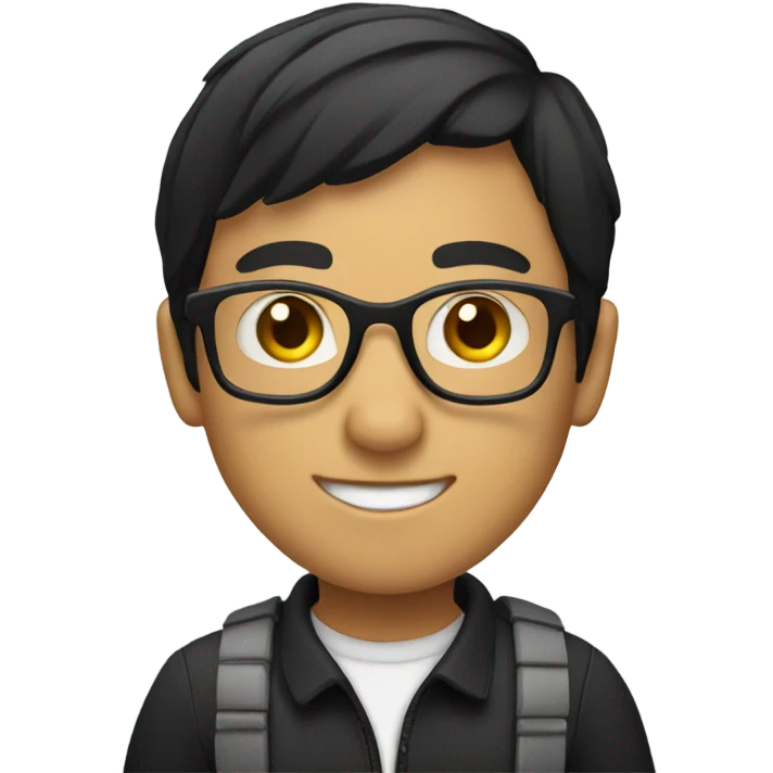 audio technician wearing glasses and black short hair emoji