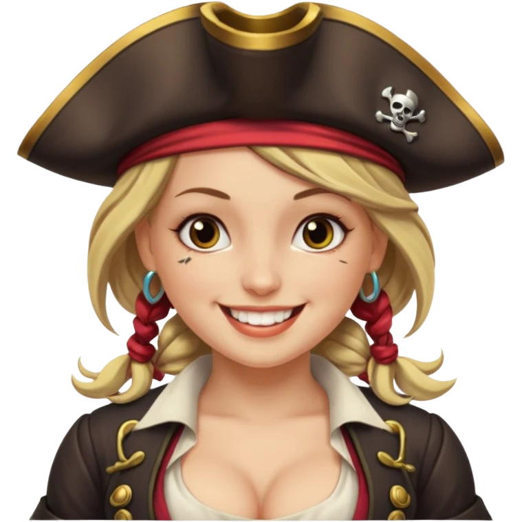 pirate busty girl emoji