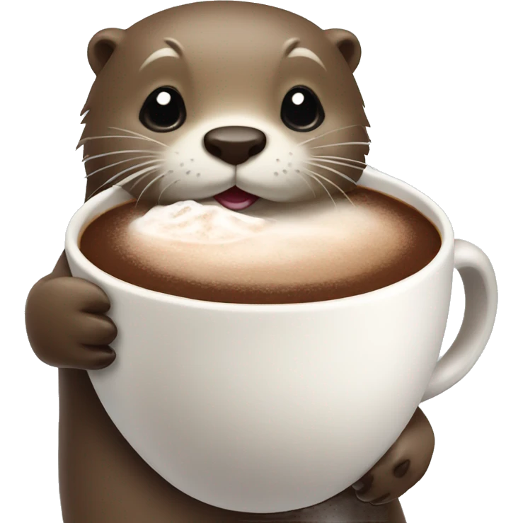 Otter with hot chocolate in its paws emoji