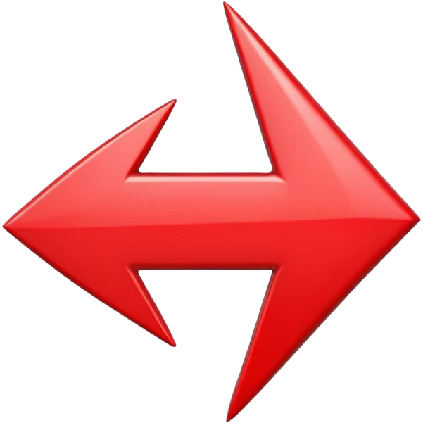 3D Apple style emoji of a pointed arrow, sleek and shiny, vibrant colors, floating on white background, soft shadows, high detail, playful and cute. emoji