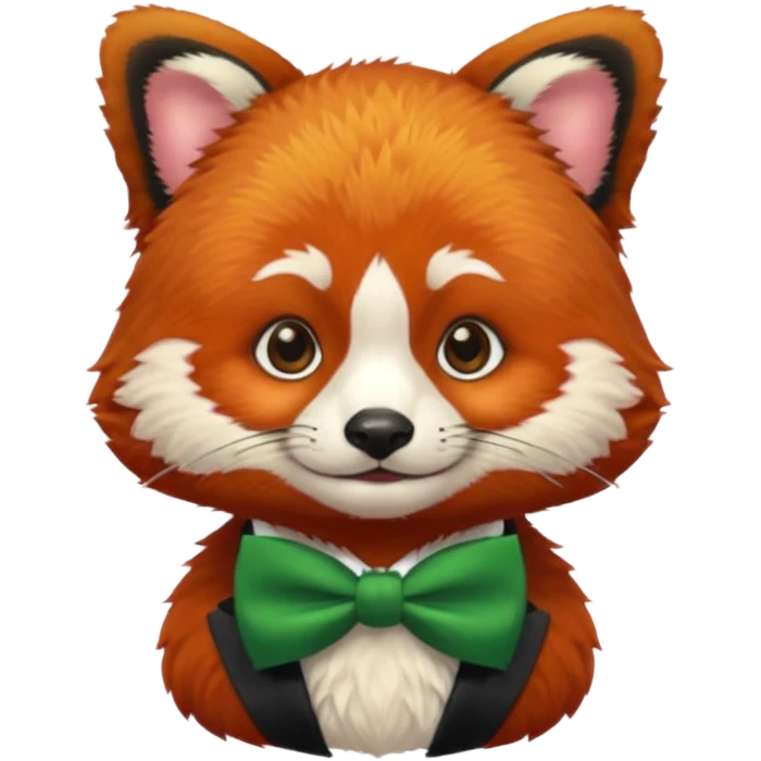 red panda with green bow tie emoji