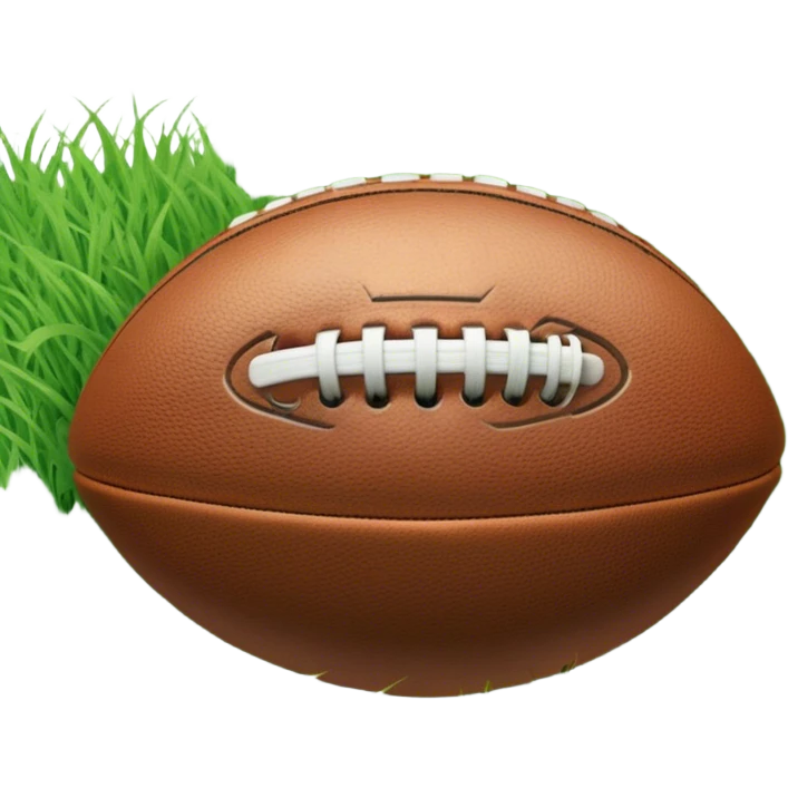 Cinematic Realistic image of an AFL ball resting on a lush, grassy field, showcasing weathered leather textures and intricate markings, bathed in soft, natural lighting that emphasizes its iconic role in the game emoji