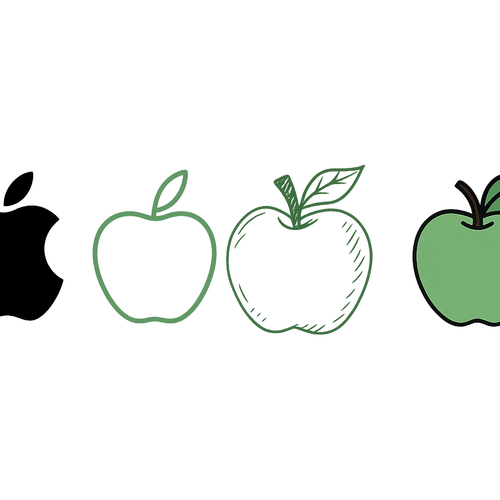 Make it a green apple with no background emoji