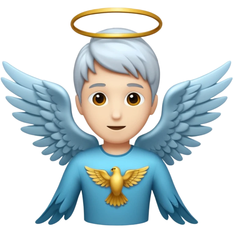 Persona sin pelo con alas volando emoji