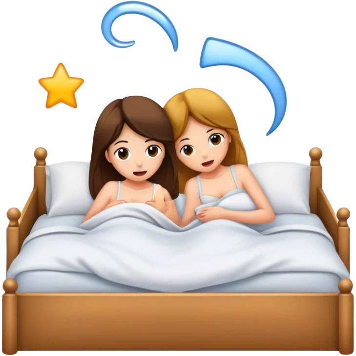 Two girls sfw tribbing in the bed emoji