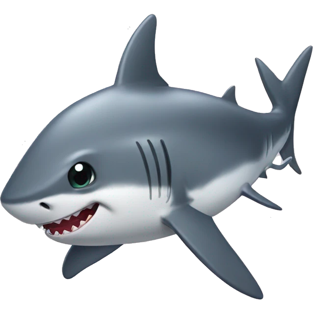 a baby angry white shark emoji