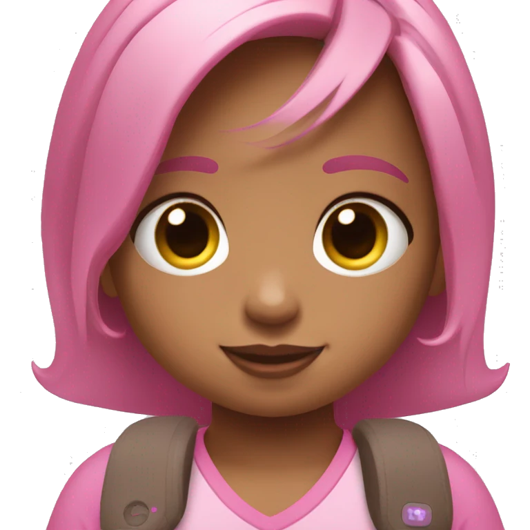 Little girl holding pink AirPods Pro max emoji