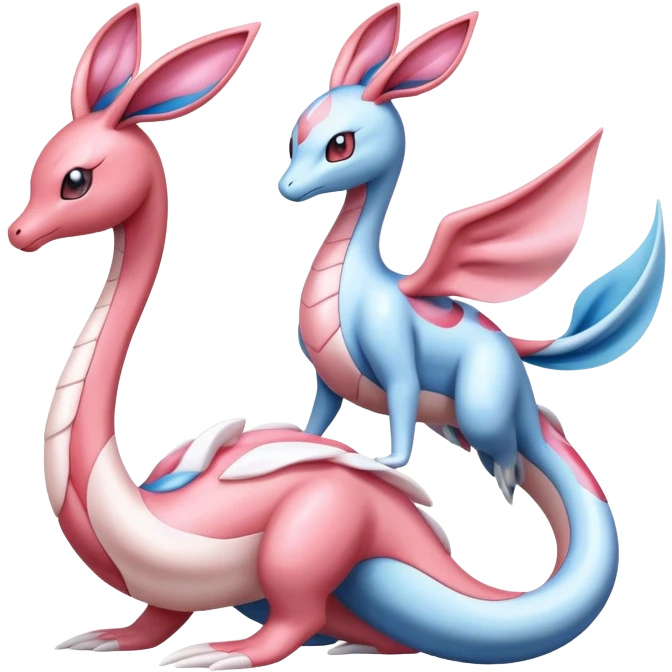Milotic-Sylveon-Dragonair-Pokémon full body emoji