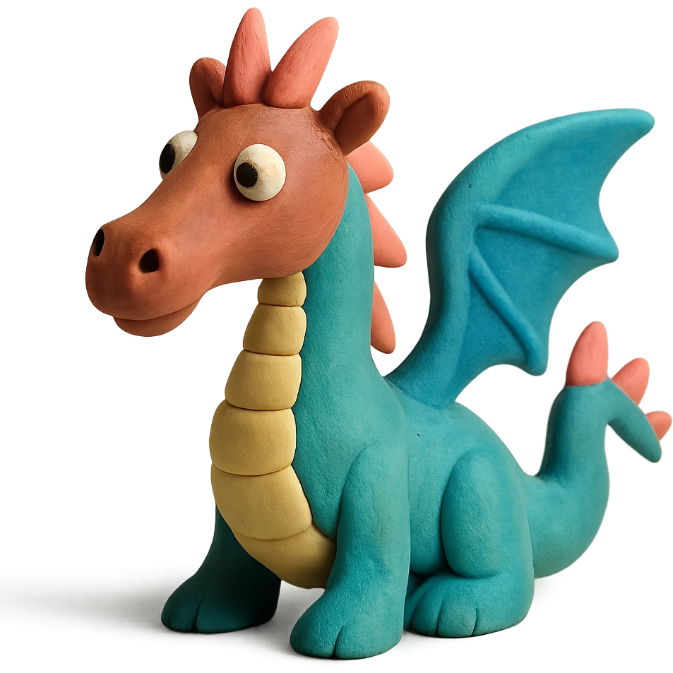 claymation style dragon with a horse's head emoji