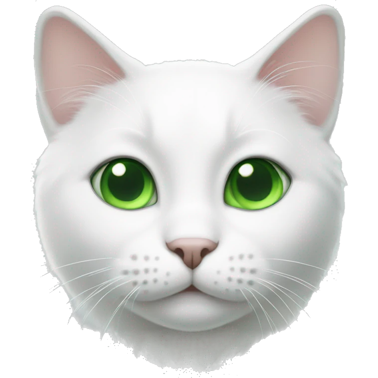 White cat with green eyes  emoji