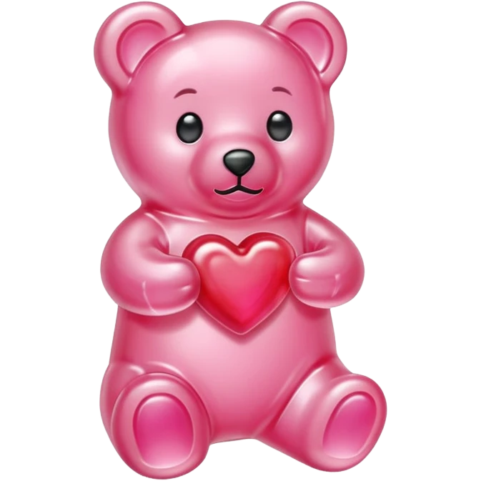 transparent pink gummy bear heart pink pastel  emoji