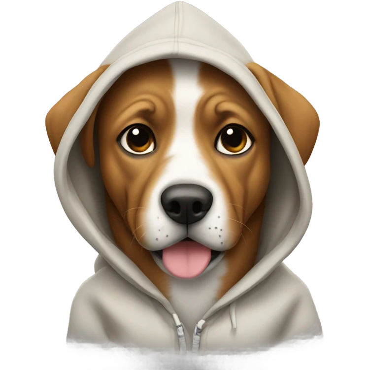 Dog wear hoodie emoji
