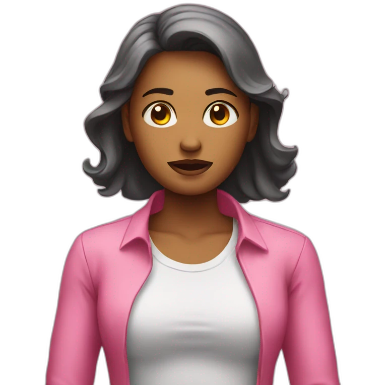 woman in pain dressed in pink shirt emoji