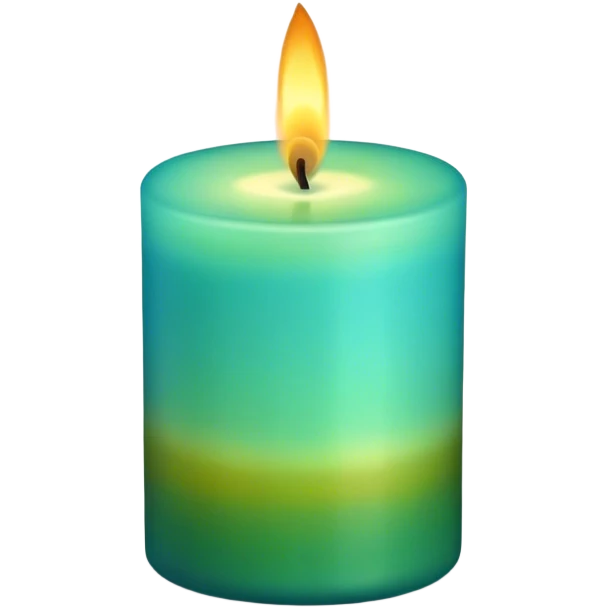 autumn vibe candle in the color blue and green emoji