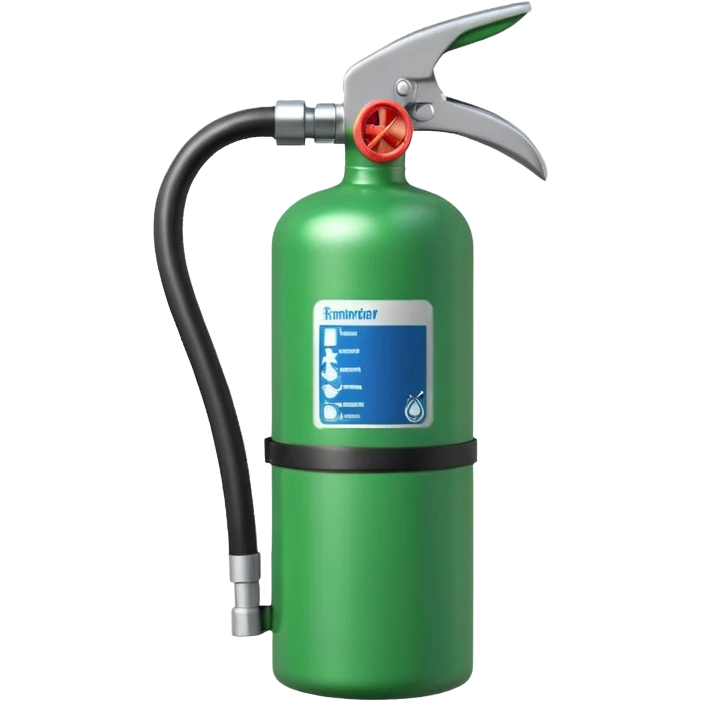 green fire extinguisher with foam coming out emoji