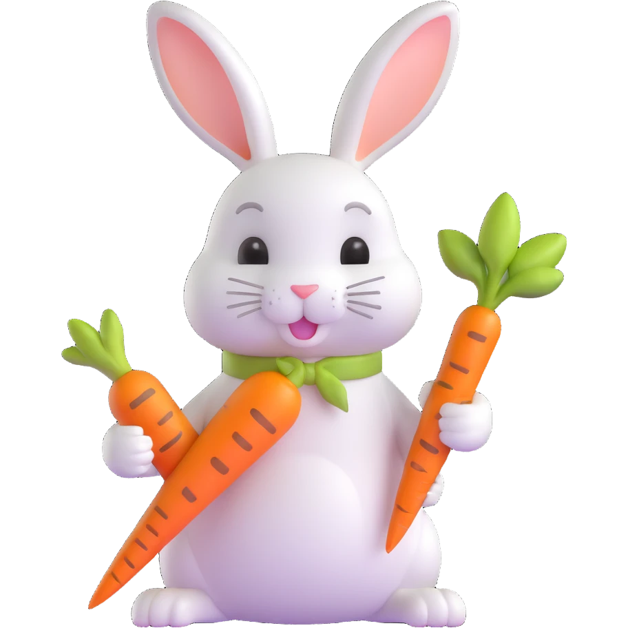 rabbit with a carrot emoji