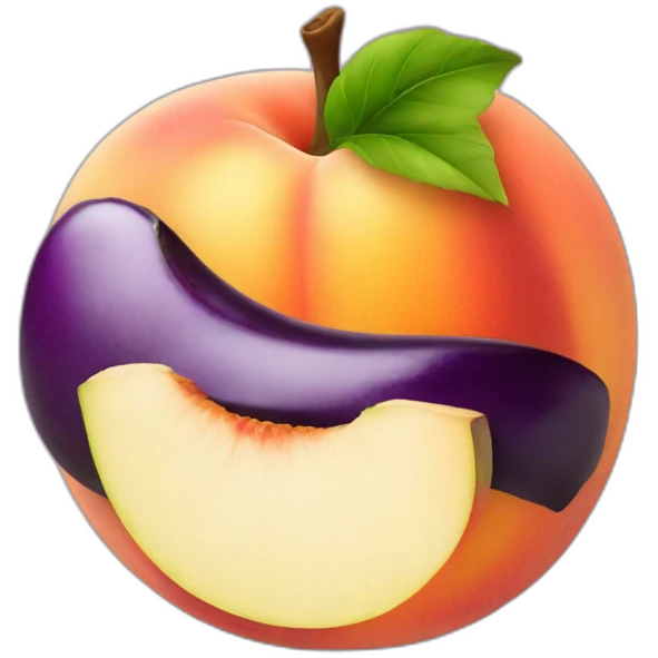 Peach with eggplant emoji