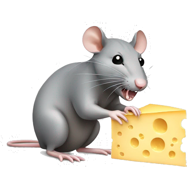rat Eating cheese emoji