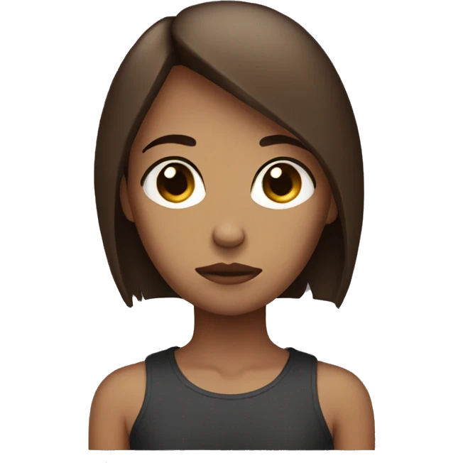 Short skinny sad girl brown hair  emoji