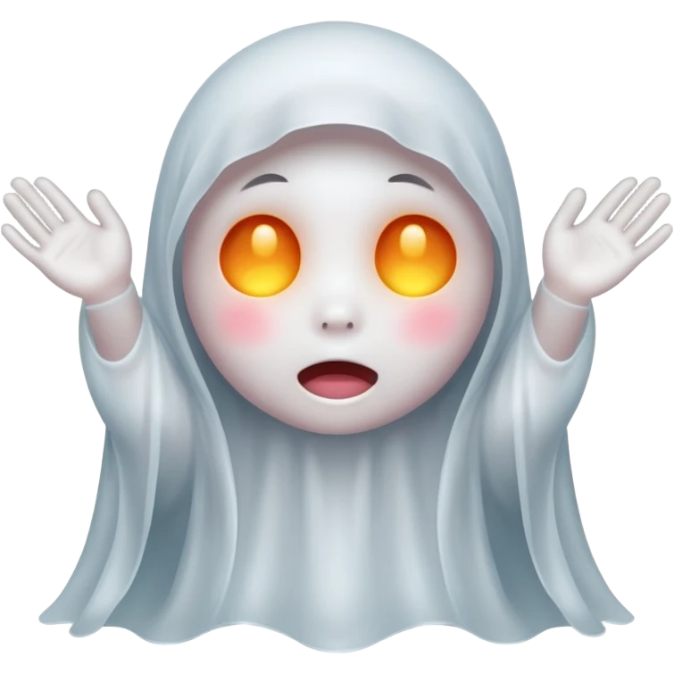 Okay those are wonderful, now make the ghost cover his eyes with cute little hands. Make sure the blush and the cuteness is retained emoji