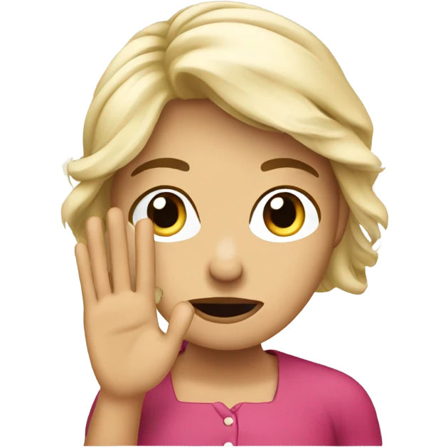 Create an emoji of a woman European  under 30 years old with a hand Make it look like she is upset waving. emoji