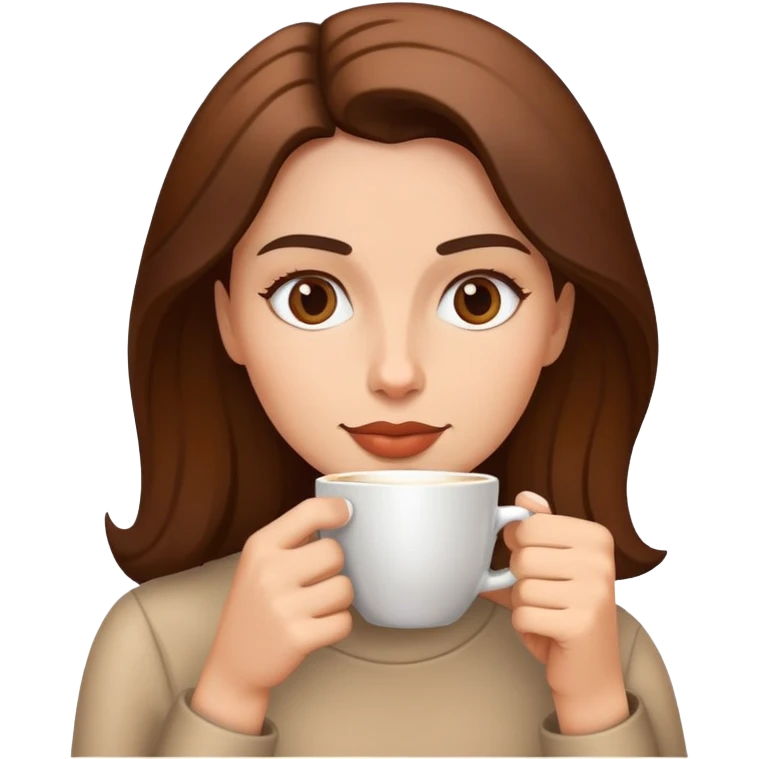 Woman drinking coffee  emoji