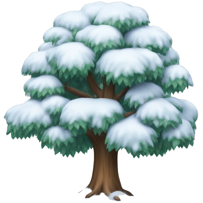 Tree covered in snow emoji