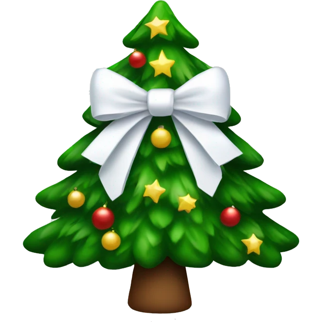 Christmas tree with a white bow emoji