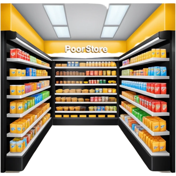 Convenience store named poor store and more emoji
