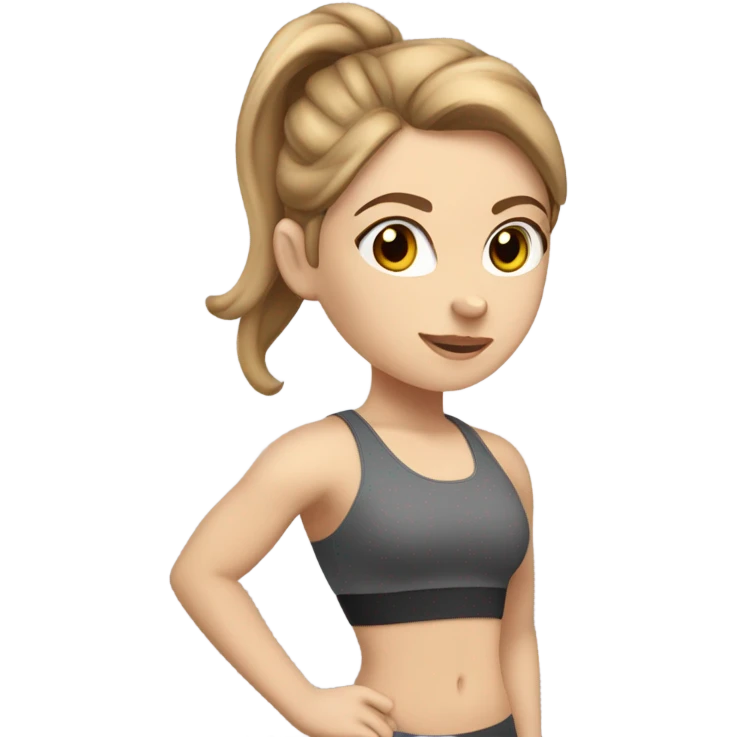White girl with light brown hair at the gym emoji
