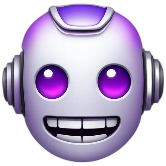 Smiling robot with a purple to pink gradient emoji